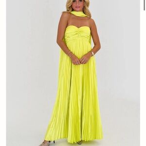 NWT fancy d lyla scarf dress - lime